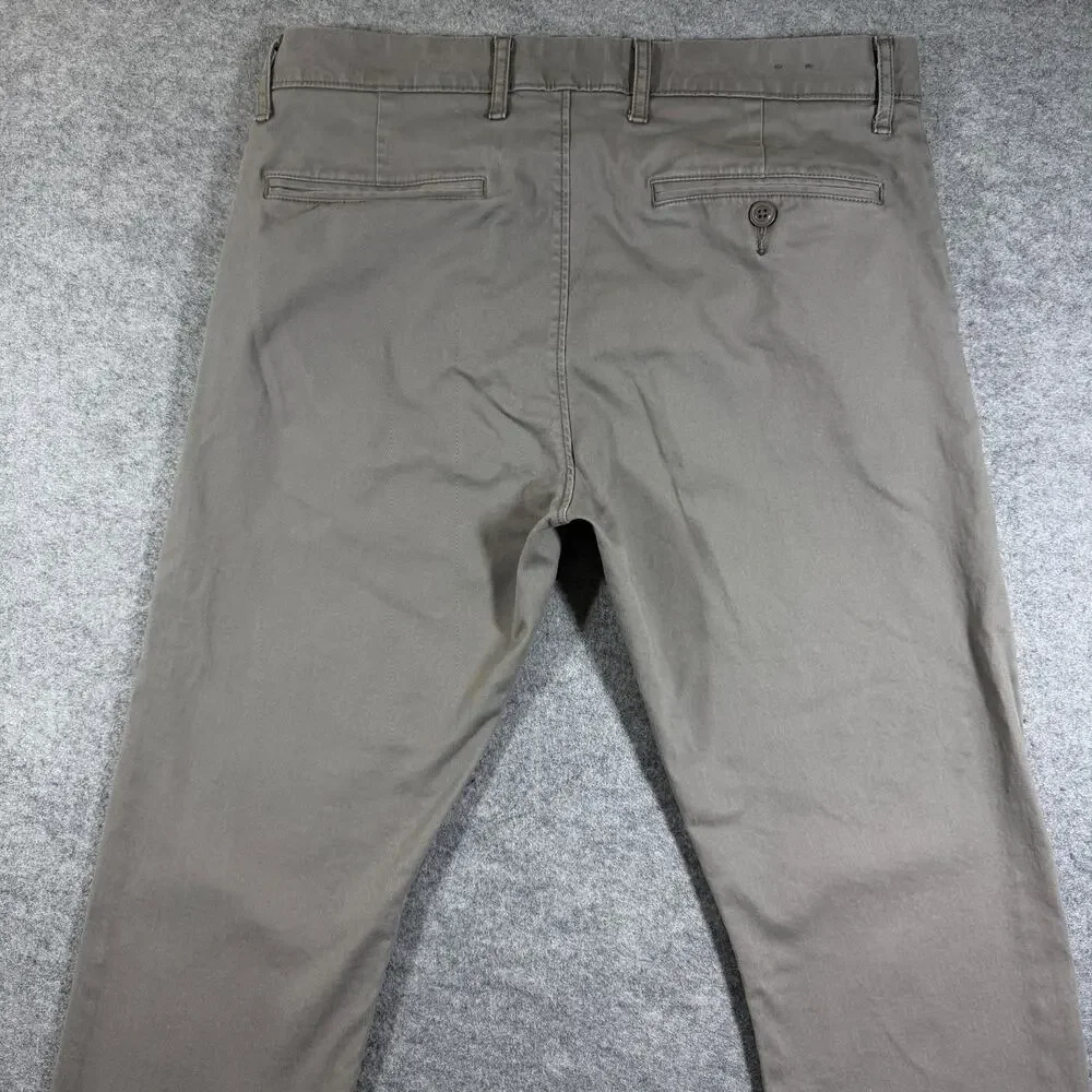 J. Crew Chino Pants Mens 31x32 Khaki Slim Fit Flat Front Cuffed Preppy Casual